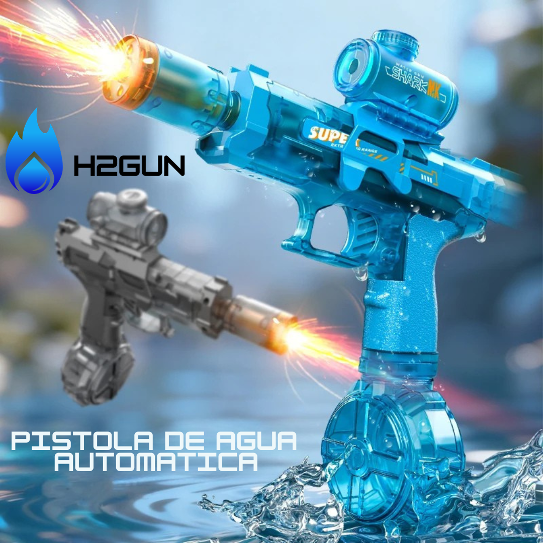 Pistola de Agua Automática con Luz y Batería Recargable