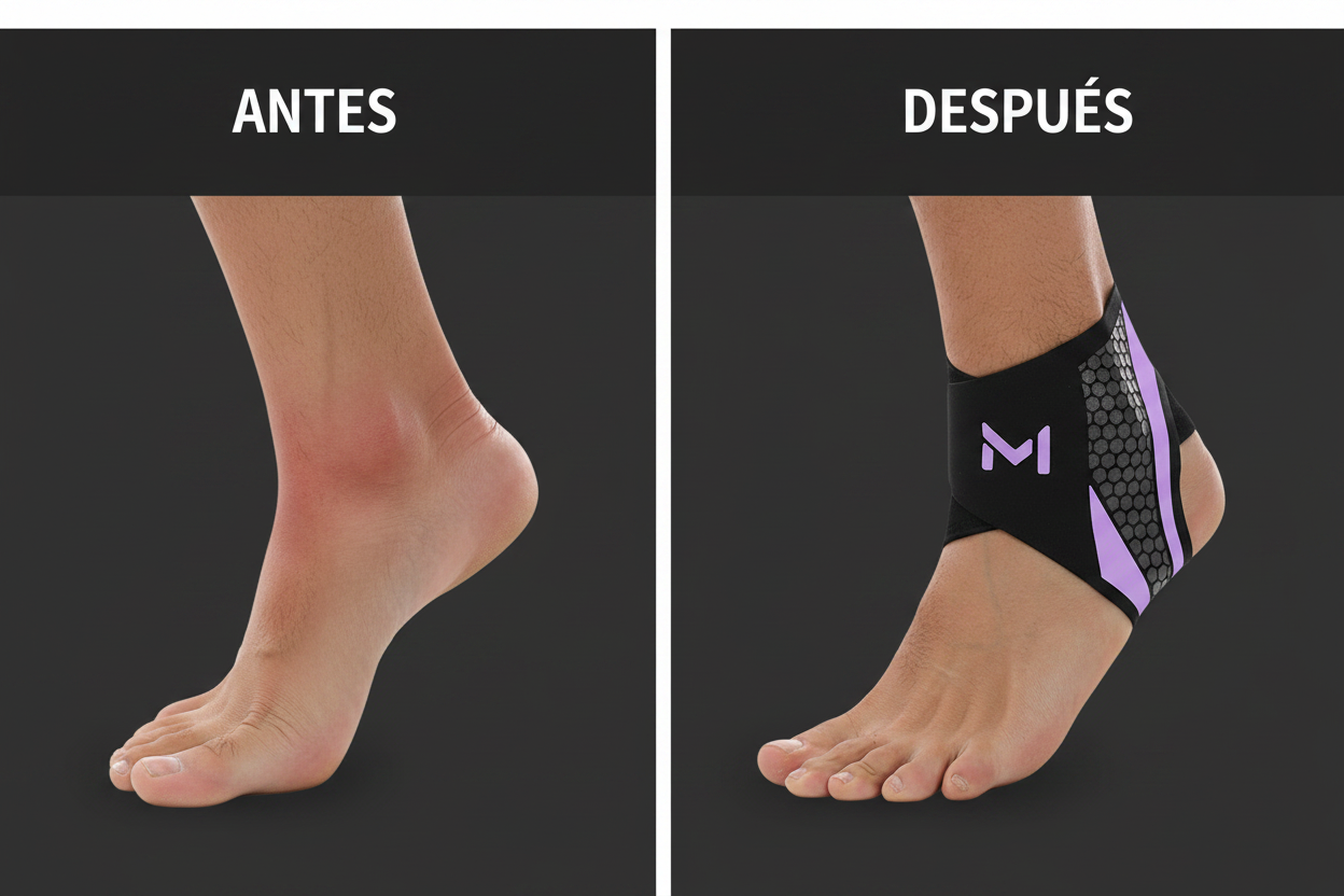 ErgoSox - Antes y después: tobillo inflamado vs tobillo sano con ErgoSox